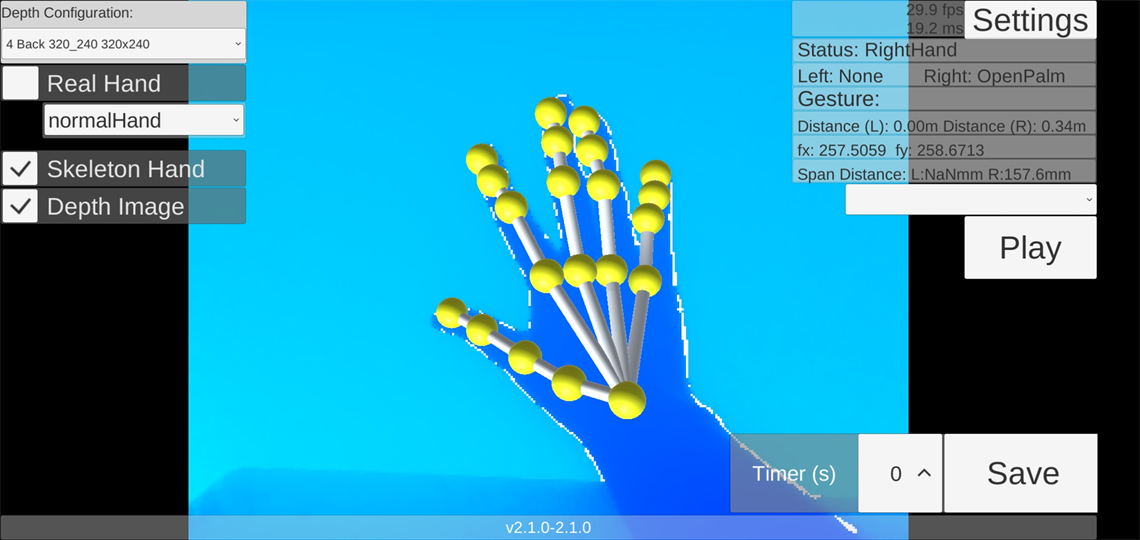 Hand component output