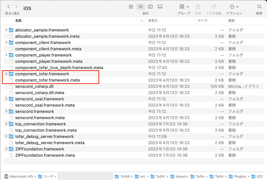 Screenshot of two files related to truedepth in Folder